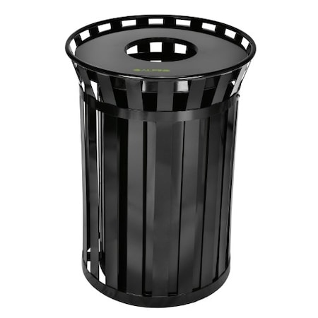 Alpine Industries Outdoor Metal Waste Receptacle - 38 Gallon Black ALP479-38
